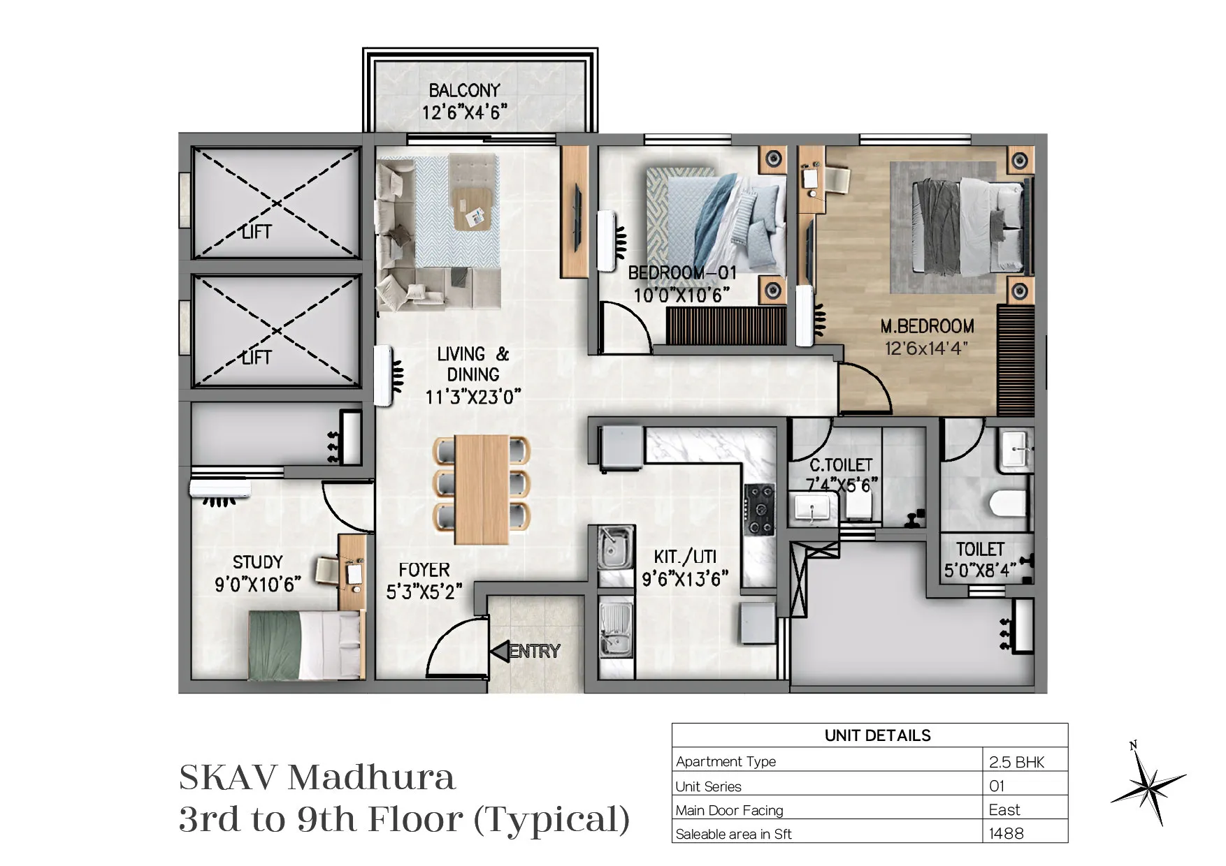 2.5 BHK — SKAV Madhura