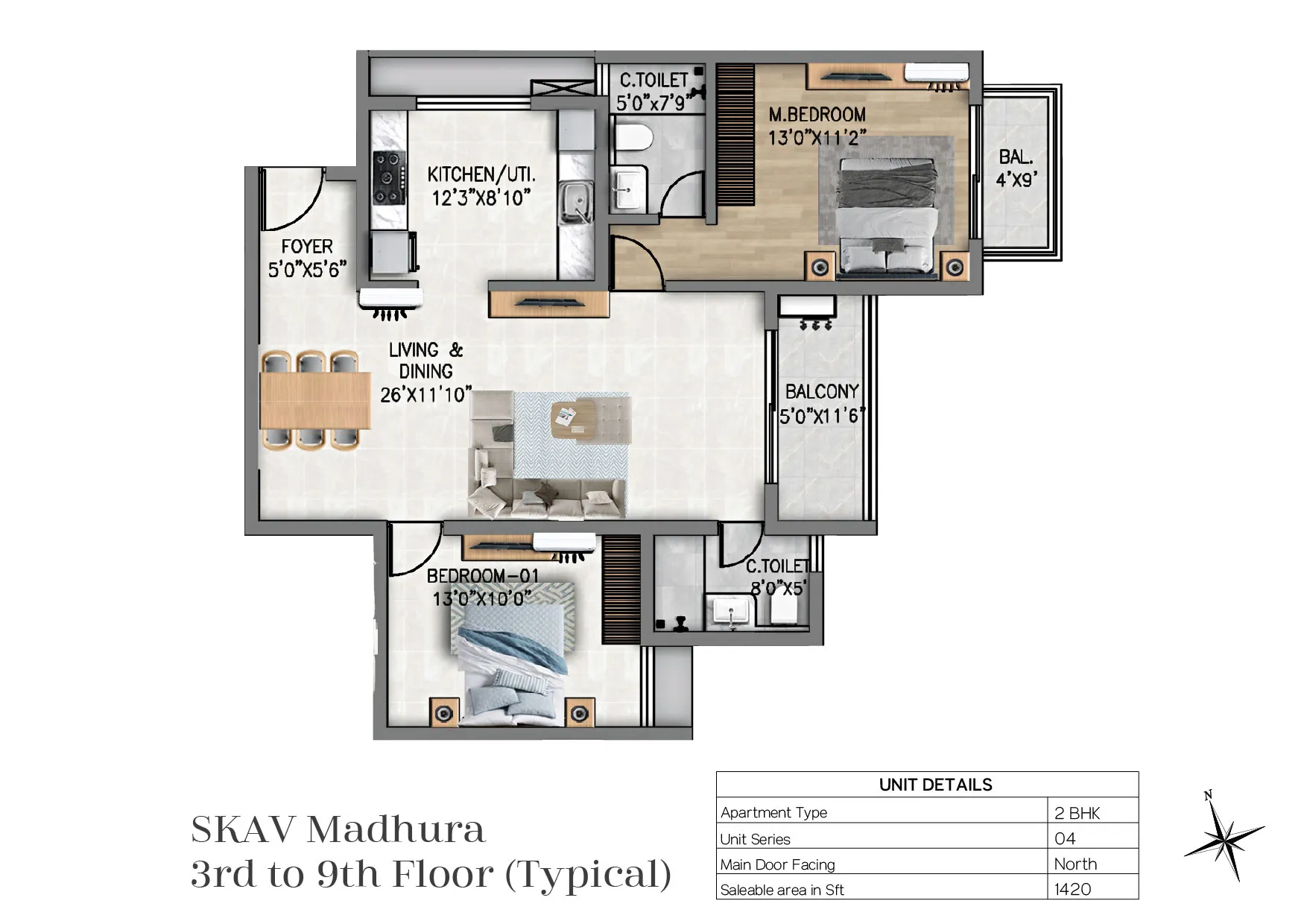 2BHK — SKAV Madhura
