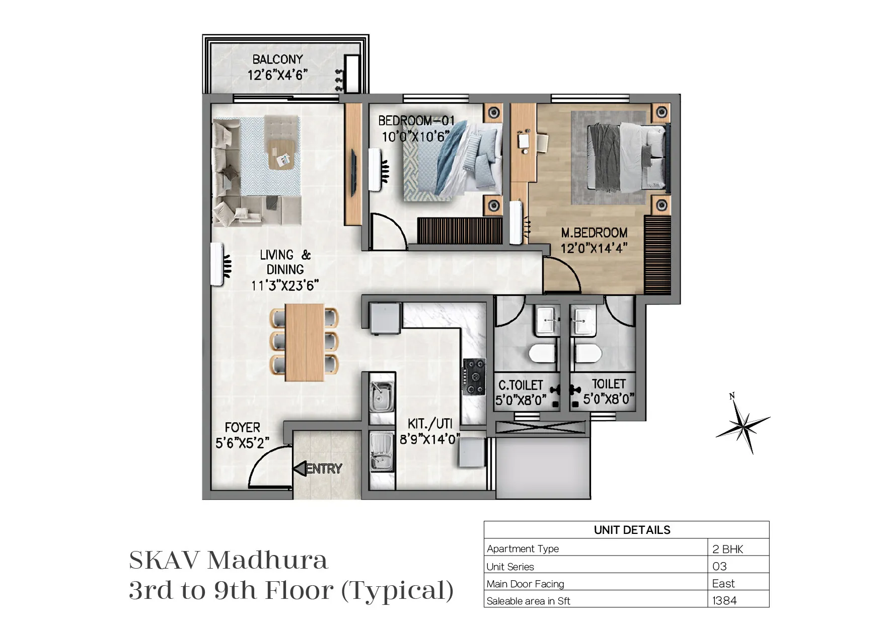 2BHK — SKAV Madhura