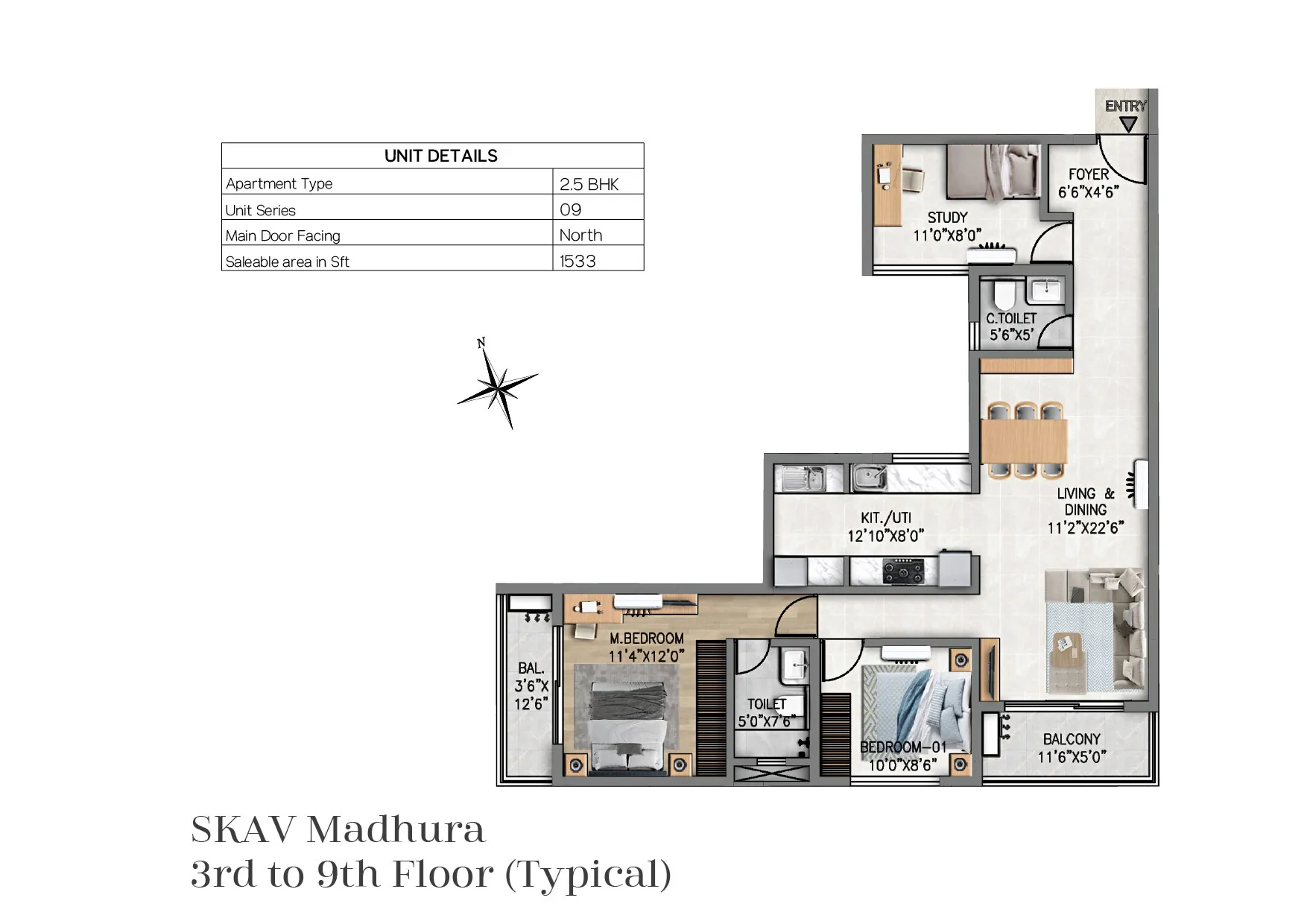 2.5 BHK — SKAV Madhura